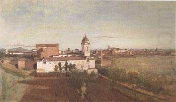 The Church of Trinita dei Monti Seen from the Villa Medici (mk05), Jean Baptiste Camille  Corot
